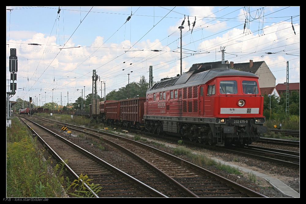DB Schenker 232 675-9 mit einem gemischtem Güterzug (gesehen Stendal 19.08.2010, ++ 11.2014 Scholz, Espenhain)