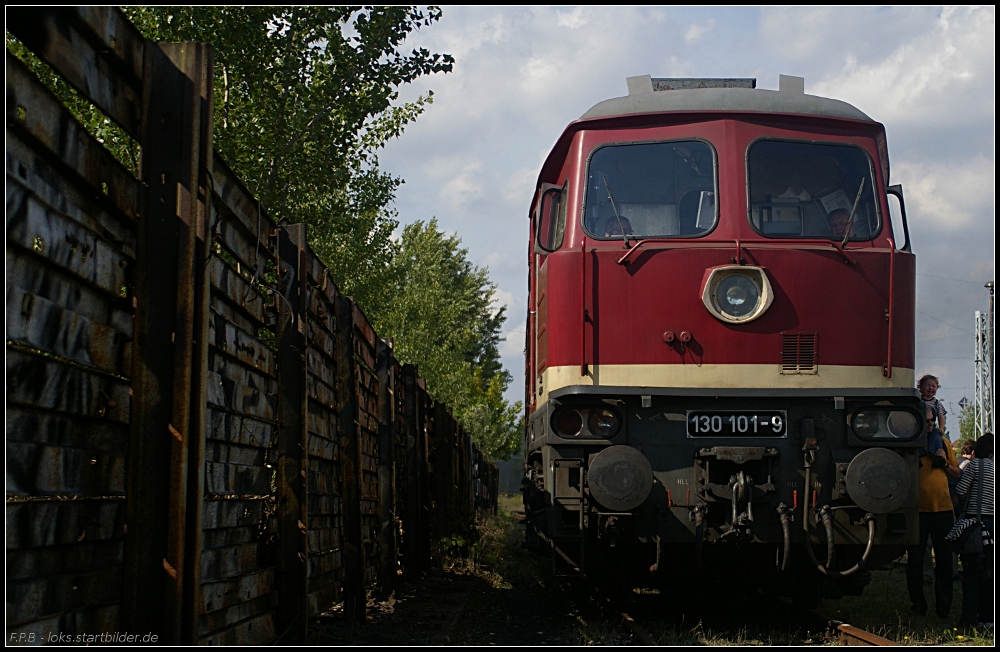 DR 130 101-9 / 230 101 stand ganz am Rand beim 7. Berliner Eisenbahnfest, so blieb nur dieser Versuch (ex DB 754 101, Eigentum BSW Gruppe Traditionsgemeinschaft Bw Halle P e.V., Bw Schöneweide 12.09.2010)