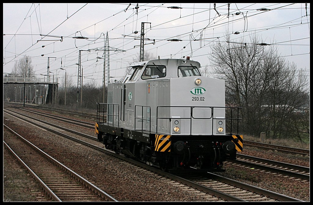 ITL 293.02 Lz Richtung Genshagener Heide (ex Bombardier, gesehen Nuthetal-Saarmund 23.03.2010)