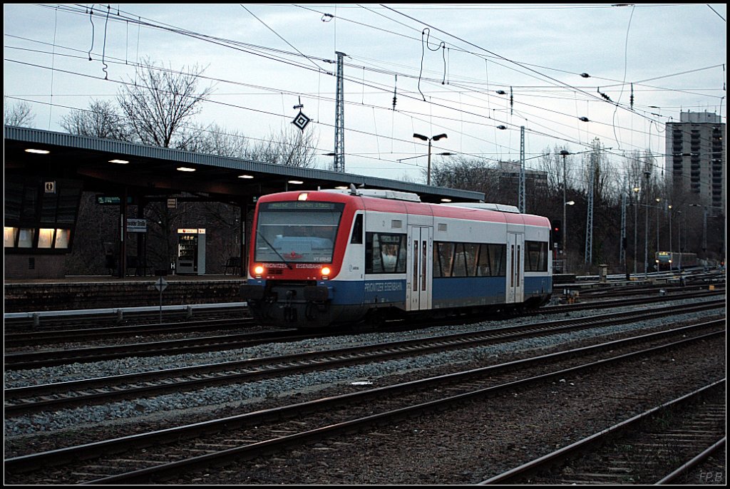 PEG 650-02 als RB12 nach Templin Stadt zu spter Stunde als Umleiter wegen Gleisbauarbeiten auf dem Berliner Innenring (Berlin Greifswalder Str 28.11.2009)