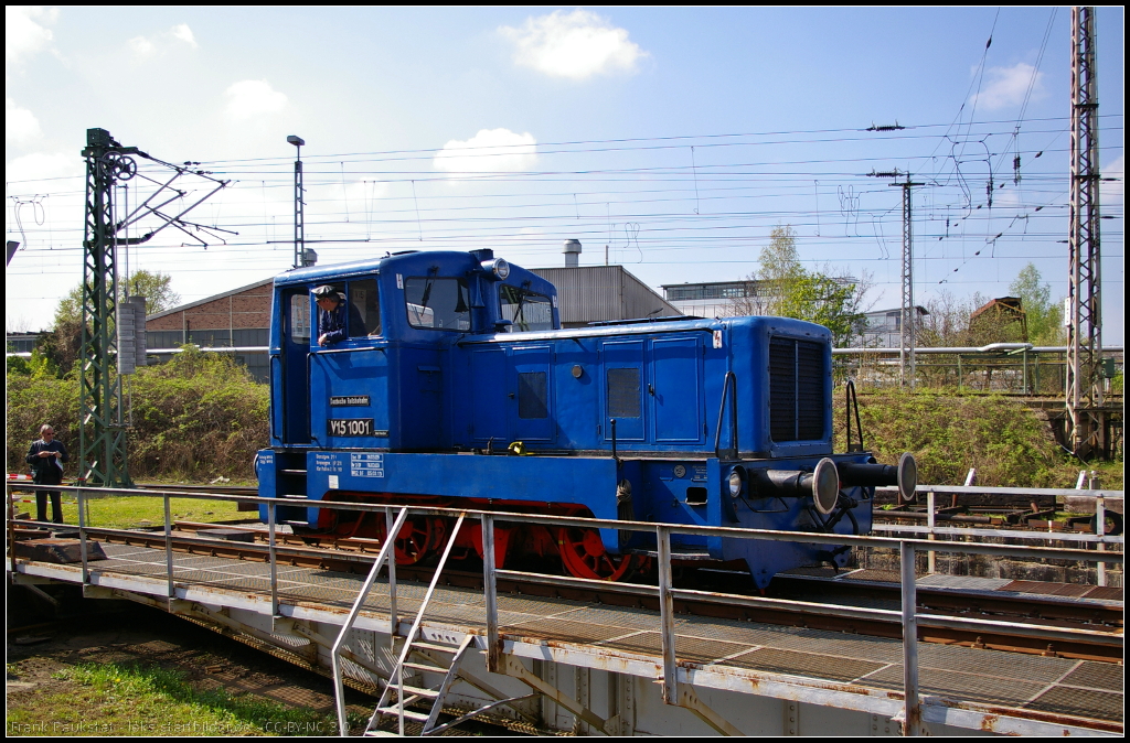 6. Dresdner Dampfloktreffen, 12.04.2014: V 15 1001 vom Typ V 15 B wurde 1959 vom Lokomotivbau  Karl-Marx  in Babelsberg gebaut. Seit 1994 ist die Lok Museumsfahrzeug.