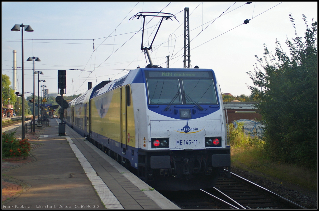 ME 146-11 / 146 511-1  Einbeck  schiebt den ME 82818 aus Gttingen kommend am 05.09.2014 in den Endbahnhof Uelzen