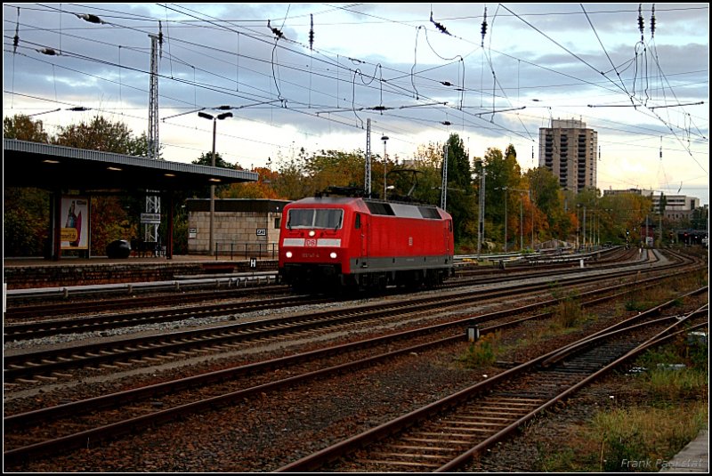 DB 120 147-4 alleine bei schlechtem Wetter unterwegs (Berlin Greifswalder Str 18.10.2009)