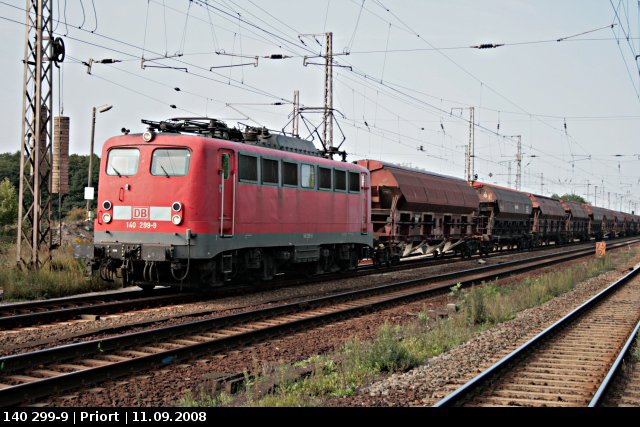DB 140 299-9 mit Tads-Wagen (gesehen Wustermark-Priort 11.09.2008)