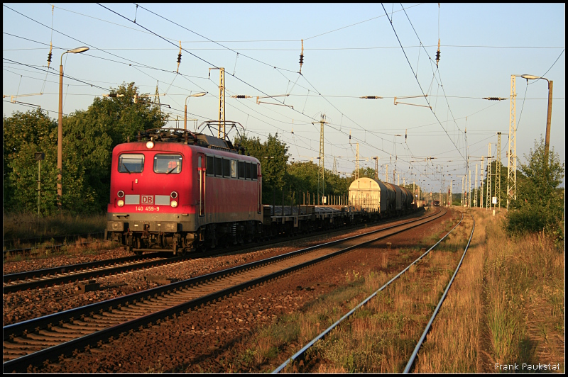 DB 140 459-9 mit gemischtem Gterzug (Nuthetal-Saarmund, 19.08.2009)