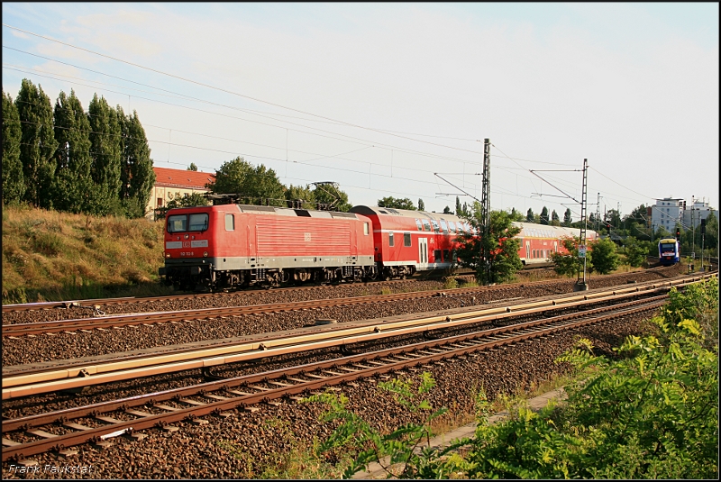 DB Regio 112 112-8 fuhr mit dem RE5 Stralsund durch Berlin Bornholmer Str, 31.07.2009