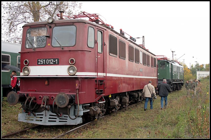 DR 251 012-1 ausgestellt auf dem Bw-Fest (ex DR, Leihgabe DB; Eisenbahnfest des TEV zum Weimarer Zwiebelmarkt, Weimar 10.10.2009)