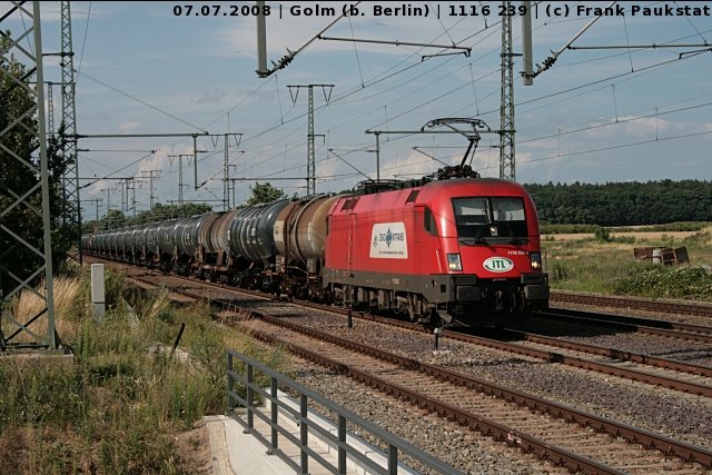 ITL 1116 239-3 mit Kesselwagen (Angemietet von der ÖBB, gesichtet Potsdam-Golm 07.07.2008)