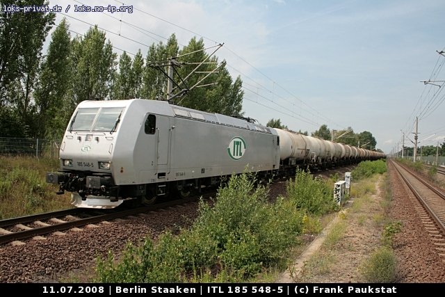 ITL 185 548-5 mit Kesselwagen (Zulassung D/A/H, gesichtet Berlin Staaken 11.07.2008).