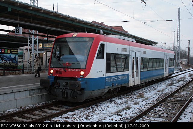 PEG VT 650.03 / 650 564 als RB12 nach Berlin Lichtenberg (Oranienburg, 17.01.2009).