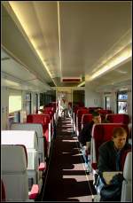 Inneneinrichtung des 1. Klasse-Reisezugwagens der Gattung Ampeer der ZSSK auf der InnoTrans 2012