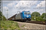 ITL 185 524-6 mit Schiebewandwagen am 21.05.2016 am Abzweig Elbbrcke (NVR-Nummer 91 80 6185 524-6 D-ITL)