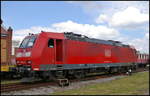 DB Cargo 185 043-7 war am 07.05.2017 zu Gast beim Familienfest der Magdeburger Eisenbahnfreunde am Wissenschaftshafen. Der Führerstand der Lok konnte besichtigt werden, was auch gerne genutzt wurde.