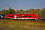 DB Regio 631-001 am 17.09.2014 auf berfhrungsfahrt zur InnoTrans 2014. Dort wurde der Triebwagen vom Typ Pesa Link II auf dem Freigelnde gezeigt (NVR-Nummer 95 80 0631 001-4 D-DB ABpd)
