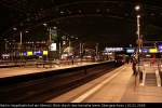 Abends und wenn kein Zug angekndigt ist, ist es doch recht leer auf den oberen Bahnsteigen (Berlin Hauptbahnhof, 20.01.2009).