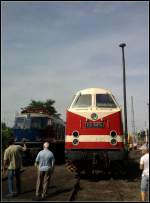 Beim 5. Berliner Eisenbahnfest war auch die im Bw Schneweide stationierte 119 158-4 des DB Museum Nrnberg vor Ort (gesehen Berlin Bw Schneweide 09.09.2012)
