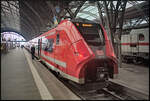 sachsen/863662/db-regio-463-111-wartete-am DB Regio 463 111 wartete am Gleis 9 als RE11 / 18186 Hoyerswerder als hinterer Zugteil auf letzte Fahrgäste (Leipzig Hbf, 11.02.2024, NVR-Nummer 94 80 0463 111-5 D-DB)