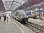 Auf Gleis 19 kam 641 035 'Der Geithainer' am 20.03.2023 in den Leipziger Hauptbahnhof eingefahren um später als S6 nach Geithain zurück zu fahren. Rechts lugt MRB 223 054 hervor (95 80 0641 035-0 D-DB, Region Südost)
