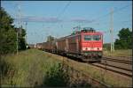 DB Schenker 155 204-1 mit gemischtem Güterzug Richtung Seddin (gesehen Nuthetal-Saarmund 16.06.2010)