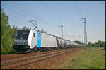 Für die Leipziger Eisenbahnverkehrsgesellschaft mbH (LEG) ist die 185 674-9 im Einsatz.