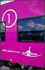 me/370494/enno-gefahren-von-metronom-dabei-handelt 'ENNO, gefahren von metronom'. Dabei handelt es sich um das Elektronetz Niedersachsen-Ost, das mit vierteiligen Triebzgen des Typs Alstom Coradia Continental gefahren werden wird. Ausgestellt war der Triebzug auf der InnoTrans 2014 in Berlin