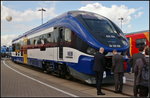 InnoTrans 2016 in Berlin: Nach vielen Testfahrten wird der Triebzug Pesa Link II offiziell vorgestellt. Er wird zuknftig auf der Strecke Berlin-Lichtenberg nach Kostrzyn in Polen eingesetzt. Daher auch die Zulassungsfahrten in Polen und Deutschland. Eingereiht ist der Triebzug als Baureihe 0 632 und SA 139.