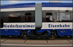 InnoTrans 2016 in Berlin: Mittendrehgestell und Balg des Pesa Link fr die Niederbarnimer Eisenbahn (NEB)