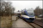 OLA 0004 fährt als MR51 gleich in den Endbahnhof ein (NVR-Nummer 95 80 0643 111-7 D-OLA, gesehen Brandenburg Hbf 19.02.2011)