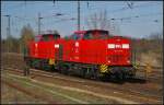 WFL 21 / 203 113 und WFL 203 114 als Lokzug am 15.04.2013 in Wustermark-Priort