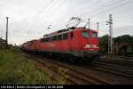Raillion 140 490-4 mit Containerzug (Berlin Hirschgarten, 04.09.2008)    - Update: 05/2015 in Rostock-Seehafen z; ++ 24.03.2016