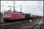KW 11/59051/db-schenker-145-018-8-und-als DB Schenker 145 018-8 und als Wagenlok 140 327-8 mit einem gemischtem Gterzug (Wustermark-Priort 16.03.2010)