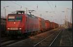DB 145 048-5 und einem gemischtem Güterzug (NVR-Nummer: 91 80 6145 048-5 D-DB, DB Schenker Rail, gesehen Nuthetal-Saarmund 23.03.2010)