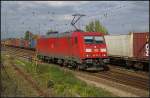 KW 39/96914/db-185-361-3-faehrt-auf-ein DB 185 361-3 fhrt auf ein Ausweichgleis (DB Schenker Rail Mannheim, NVR-Nummer: 91 80 6185 361-3 D-DB, gesehen Wustermark-Priort 01.10.2010)