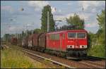 KW 29/150878/db-schenker-155-134-0-mit-einem DB Schenker 155 134-0 mit einem gemischtem Güterzug (gesehen Berlin Karow 19.07.2011)