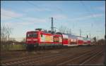 Mit dem IRE25 Magdeburg Hbf durchfhrt DB Regio 112 139 am 25.11.2011 Nuthetal-Saarmund