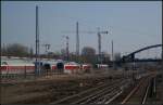 Bauarbeiten S-Bahnhof Warschauer Strae: Das Gleisvorfeld aus Richtung Ostkreuz ist bereits ausgebaut (23.03.2012)