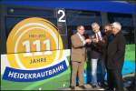 Prominenz von NEB und VBB begren den Jubilumszugs  111 Jahre Heidekrautbahn  (Basdorf 26.03.2012)