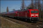 DB Regio 114 038 mit dem RE3 nach Elsterwerda (gesehen Berlin-Karow 26.03.2012)