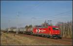 RheinCargo 2065 / 185 630 mit einem Kesselwagenzug am 06.03.2013 in der Berliner Wuhlheide