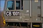 Detailaufnahme der Beschriftung unter dem Tf-Fenster von ITL CB 1001 / 266 106 am 22.02.2014 in Leipzig-Thekla. Das diese auch in Belgischer Sprache erfolgt, liegt daran das die Lok ursprnglich an R4C Benelux ausgeliefert wurde.