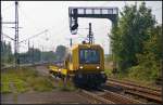 Mit hohem Tempo kam dieses Gleisarbeitsfahrzeug (GAF) am 05.09.2014 durch Uelzen gefahren.