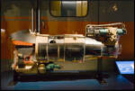 Funktionstüchtige Gas-Turbine wie sie im Turbotrain RTG nur wesentlich größer zum Einsatz kam. Sie stand vor dem Triebkopf des SNCF RTG im Eisenbahnmuseum Cite du Train in Mulhouse und wurde dort am 10.11.2023 bildlich festgehalten.
