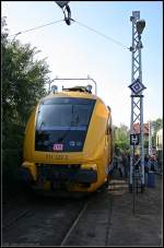 Auch moderne Technik darf nicht fehlen: DB 711 122-2 ist ein Instandhaltungsfahrzeug für Oberleitungsanlagen (DB Netz AG Notfalltechnik Frankfurt/Main, Bahnhofsfest Berlin-Lichtenberg 03.10.2010)