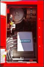 Unter dem Bleckkleid der tschechischen 794 001-8 findet sich bewhrte Technik, so wie hier von Siemens. Die Lok war zur InnoTrans 2014 in Berlin ausgestellt