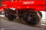 InnoTrans 2016 Berlin: Drehgestell eines Kesselwagen-Prototyp der Gattung Zans von Tatravagonka s.a. Poprad. Auffllig ist das auenliegende Erdungsband zwischen Drehgestell und Rahmen.