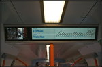 InnoTrans 2016 in Berlin: Fahrgastinformationssystem im Innenraum des Siemens Desiro City fr die South West Trains.