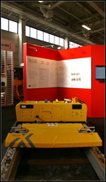 InnoTrans 2016 in Berlin: Bei Felix® der italienischen Firma Loccioni Group handelt es sich um einen Roboter für dimensionale Messungen Eisenbahnweichen und Kreuzungen.
