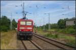 Verschrottungen/280707/db-regio-143-349-9-schiebt-die DB Regio 143 349-9 schiebt die RB42 nach Dessau Hbf am 16.07.2013 durch Biederitz
<br><br>
- Update: ++ 11.2018 bei Fa. Bender, Opladen