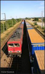 DB Schenker 155 237-1 und einem Güterzug (Nuthetal-Saarmund, 19.08.2009)    Update: 14.02.2015 in Opladen verschrottet