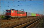 DB Schenker 155 154 mit einem Container-Zug am 30.12.2013 in Nuthetal-Saarmund    Update: 19.03.2015 in Opladen verschrottet
